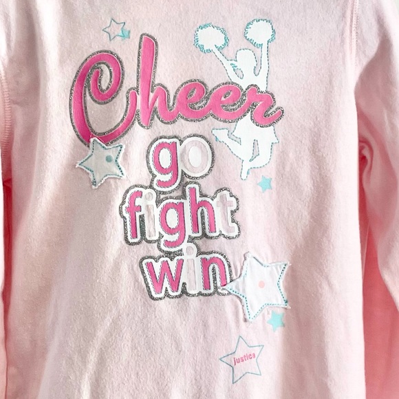 Girl’s Justice CHEER GO FIGHT WIN Long Sleeve Shirt - Picture 2 of 6